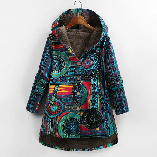 Chaqueta Mujer de Patchwork con Forro de Polar Ajuste Regular - Mavetta