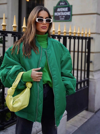Chaqueta Bomber Mujer Nylon Ajuste Extragrande