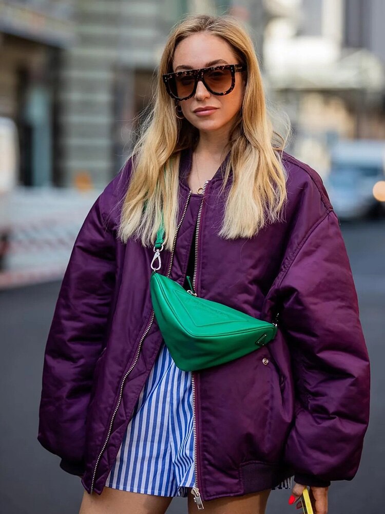 Chaqueta Bomber Mujer Oversize Ajuste Holgado