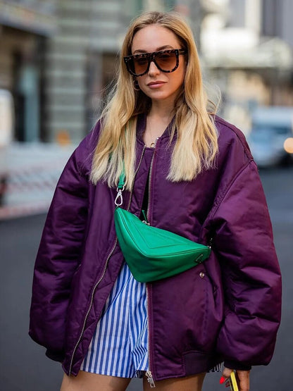 Chaqueta Bomber Mujer Oversize Ajuste Holgado