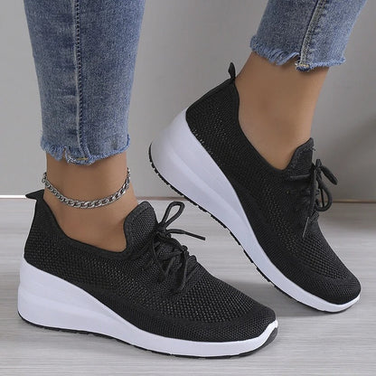 Zapatillas Mujer Plataforma Cuña Malla Transpirable Casual