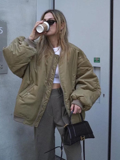 Chaqueta Bomber Mujer Oversize Ajuste Holgado