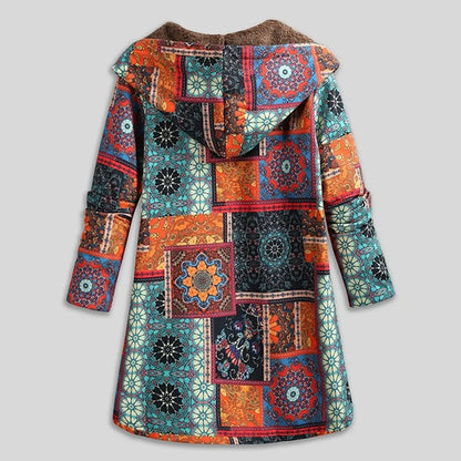 Chaqueta Mujer de Patchwork con Forro de Polar Ajuste Regular