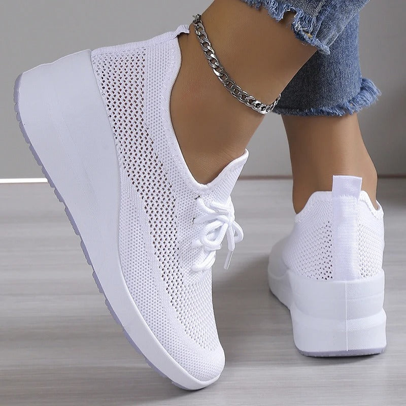 Zapatillas Mujer Plataforma Cuña Malla Transpirable Casual