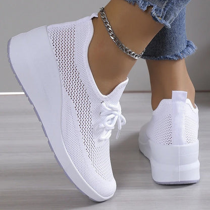 Zapatillas Mujer Plataforma Cuña Malla Transpirable Casual