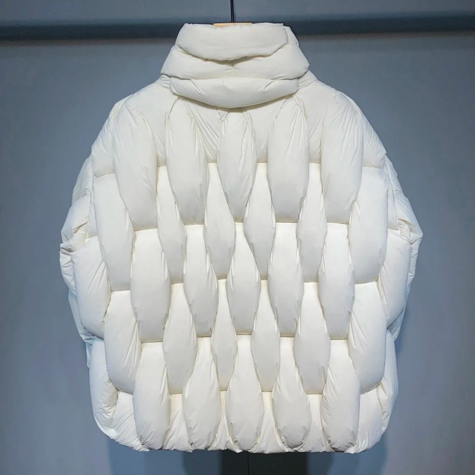 Abrigo Puffer Mujer Acolchado Oversize Cuello Alto