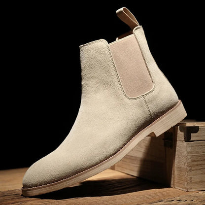 Botas Chelsea Hombre Ante Casual Sin Cordones Tobillo