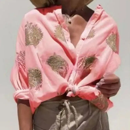 Blusa Mujer Bordado Delicado Suelta Estilo Bohemio