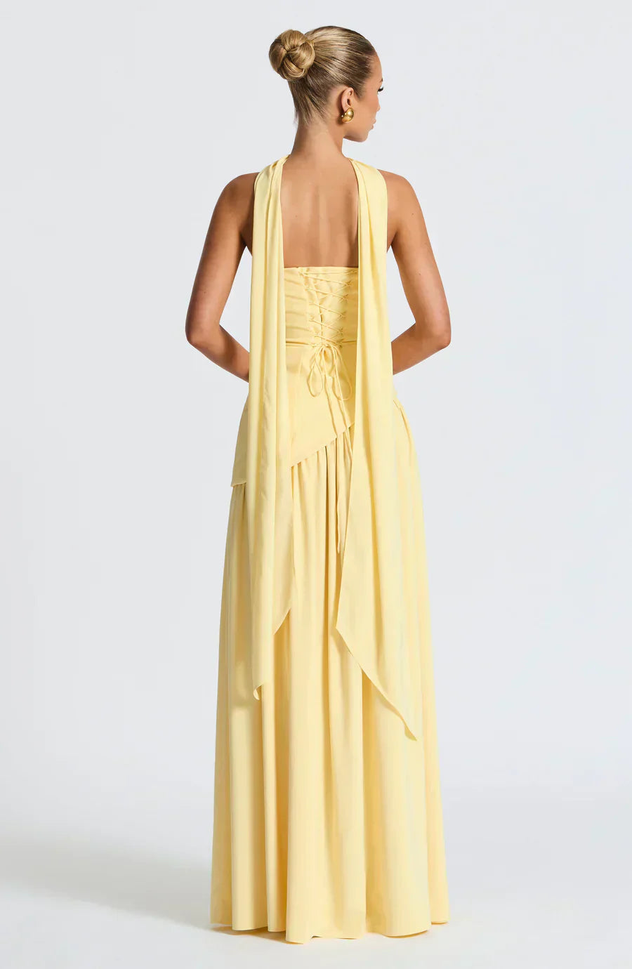 Vestido maxi mujer sin tirantes corte asimétrico