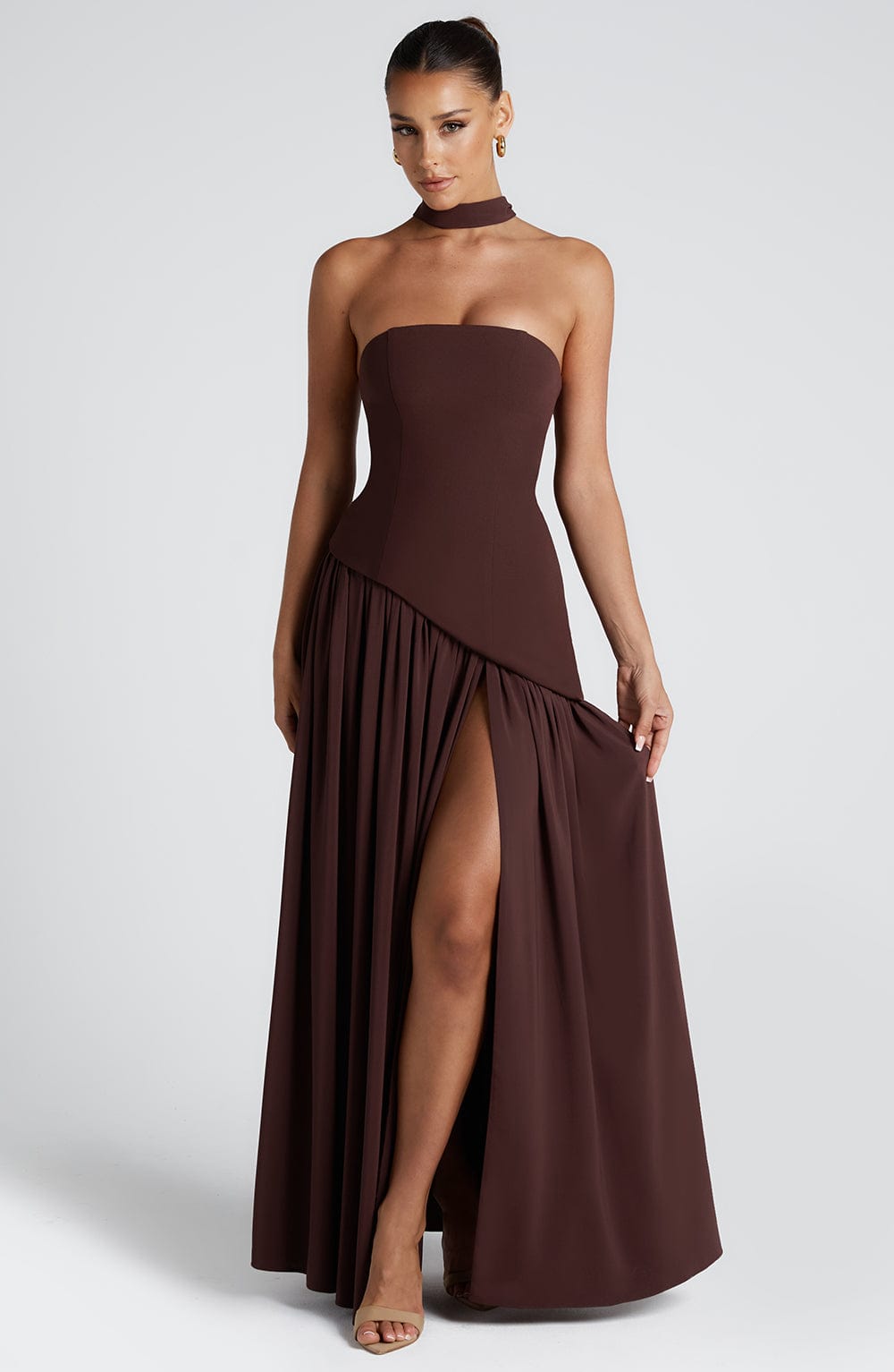 Vestido largo mujer sin mangas diseño elegante