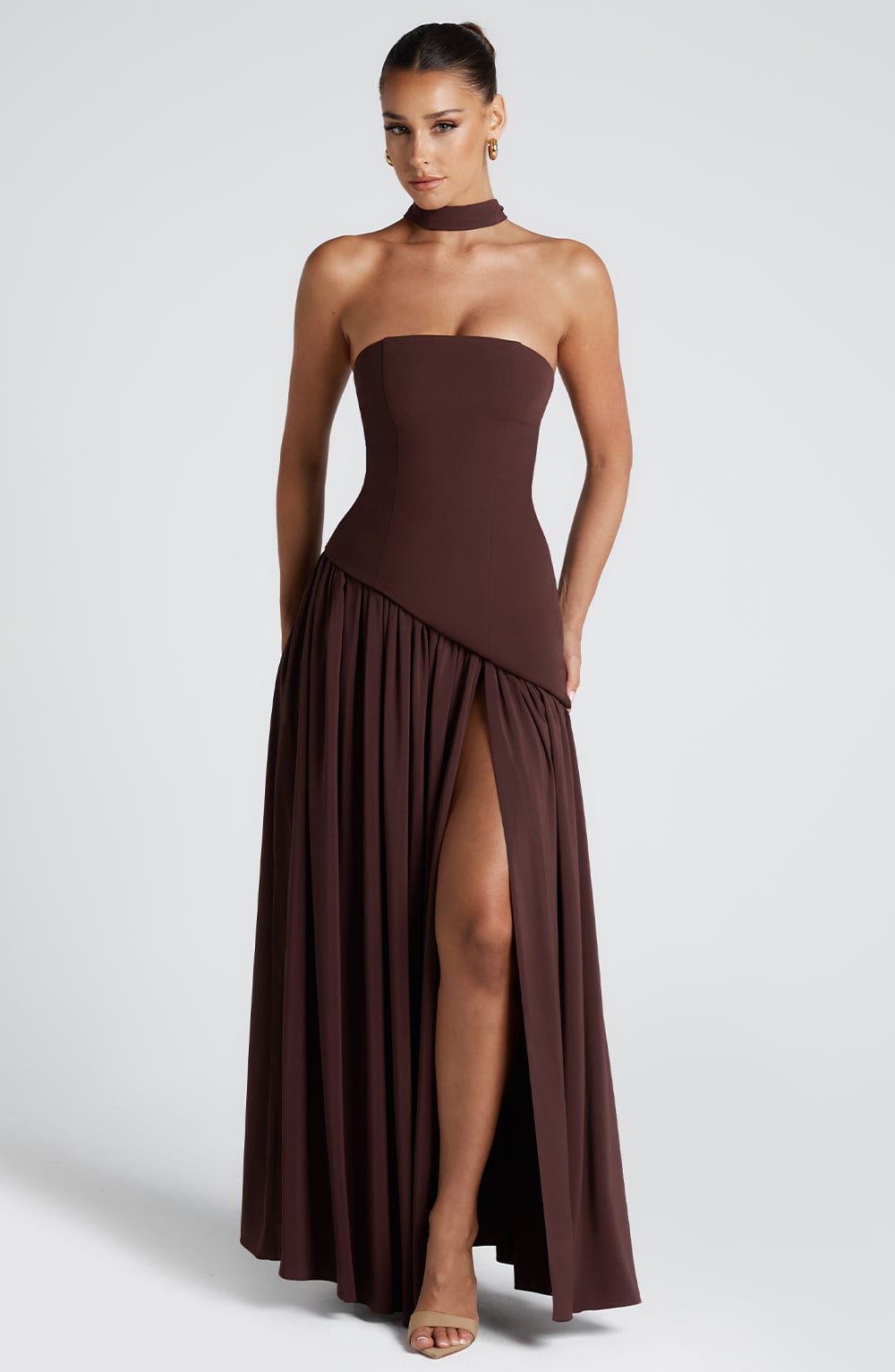 Vestido largo mujer sin mangas diseño elegante