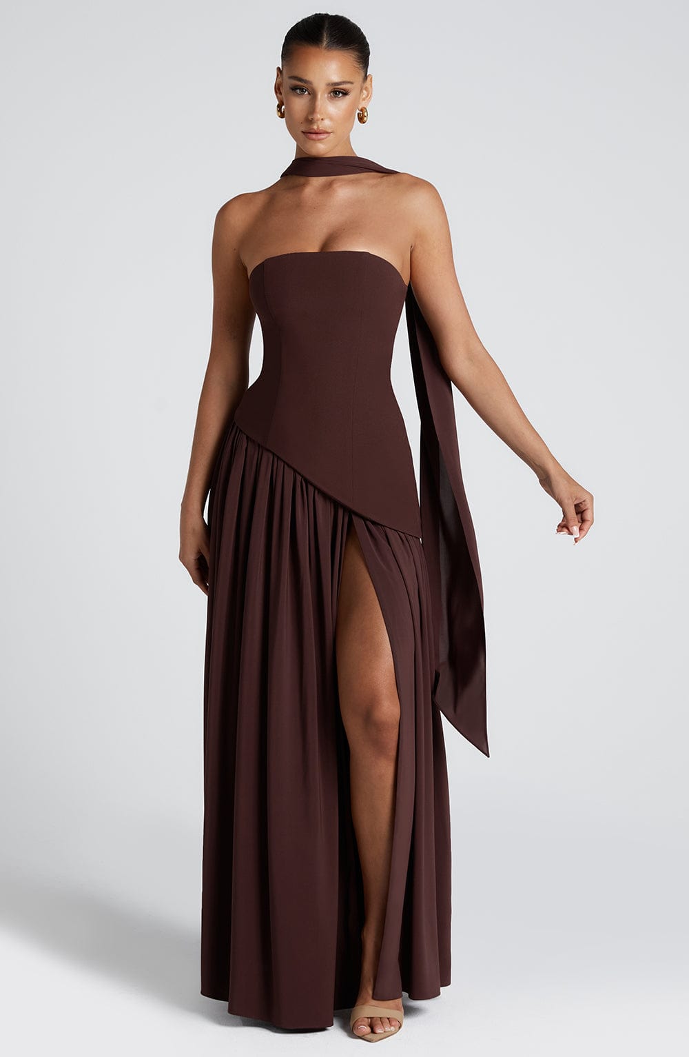 Vestido largo mujer sin mangas diseño elegante