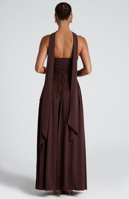 Vestido largo mujer sin mangas diseño elegante