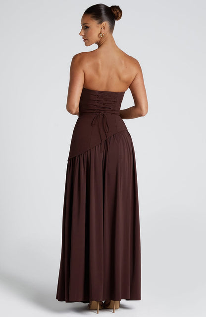 Vestido largo mujer sin mangas diseño elegante
