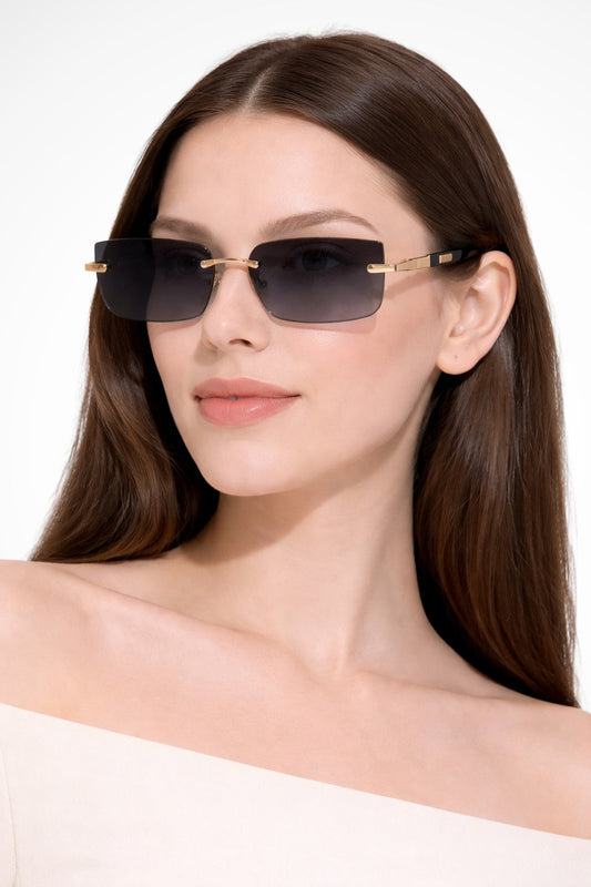 Gafas de sol mujer sin montura lentes degradadas rectangulares - Mavetta