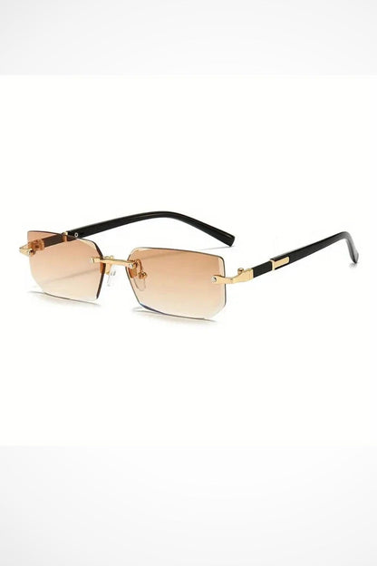 Gafas de sol mujer sin montura lentes degradadas rectangulares
