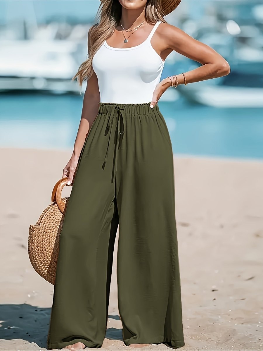 Pantalón Mujer Ligero Playa Corte Fluido