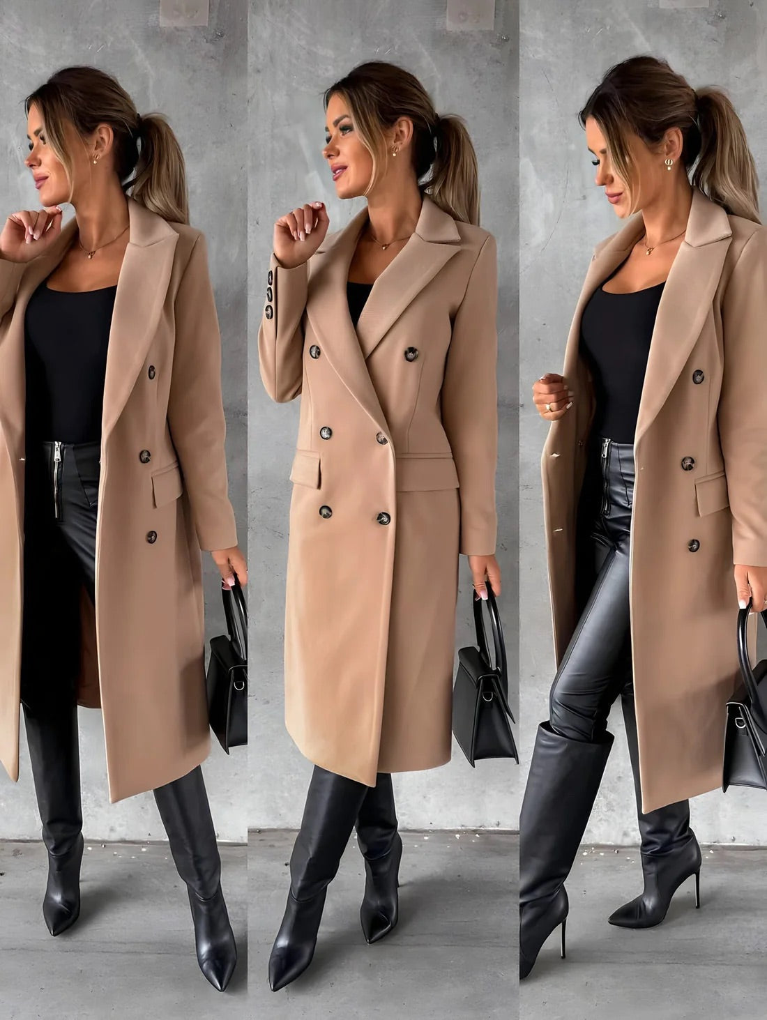 Abrigo Mujer Casual Otoño Invierno Corte Clasico
