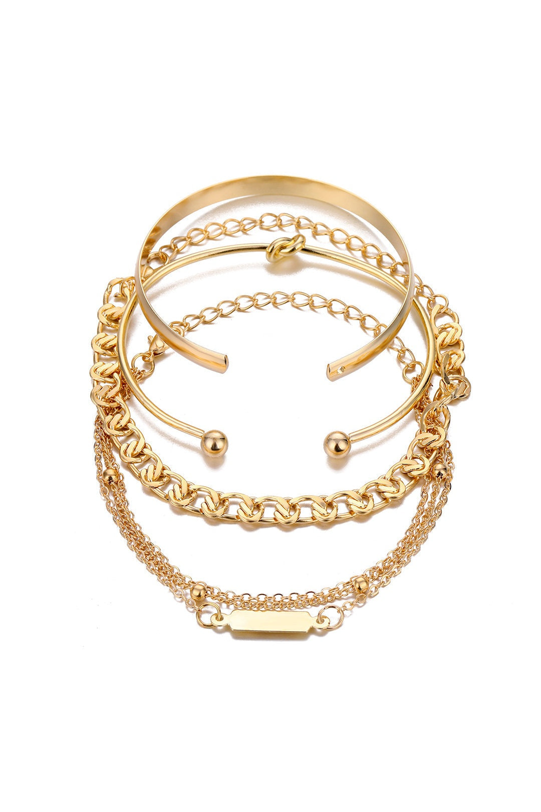 Set de Pulseras Mujer Cadenas Variadas Piezas Multiples