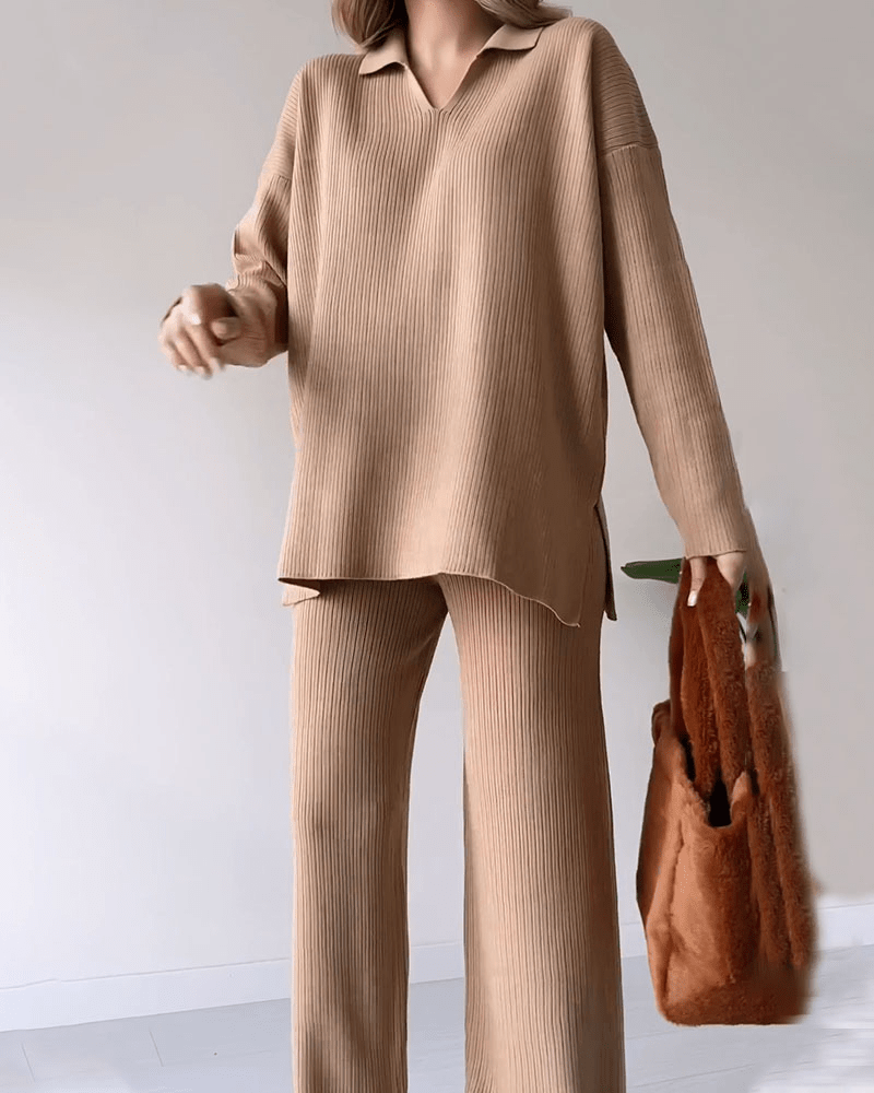 Conjunto Mujer de Dos Piezas Corto y Falda Midi