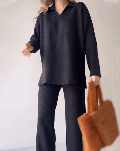 Conjunto Mujer de Dos Piezas Corto y Falda Midi