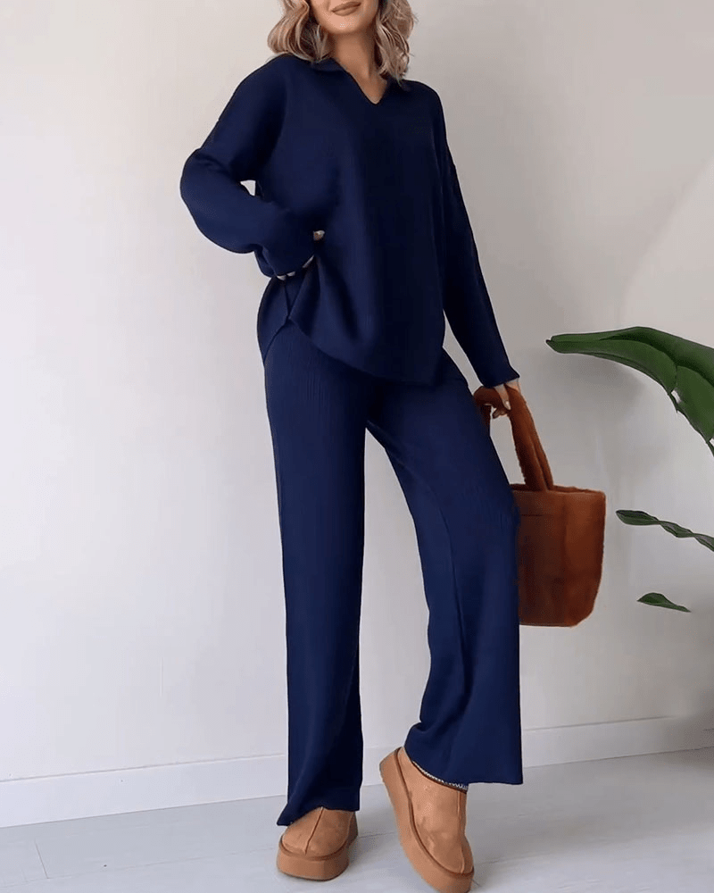 Conjunto Mujer de Dos Piezas Corto y Falda Midi
