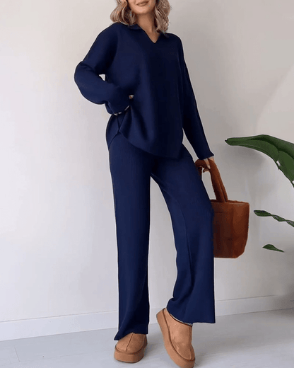 Conjunto Mujer de Dos Piezas Corto y Falda Midi