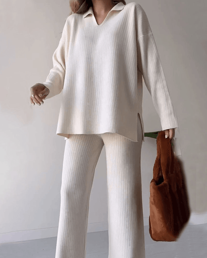 Conjunto Mujer de Dos Piezas Corto y Falda Midi