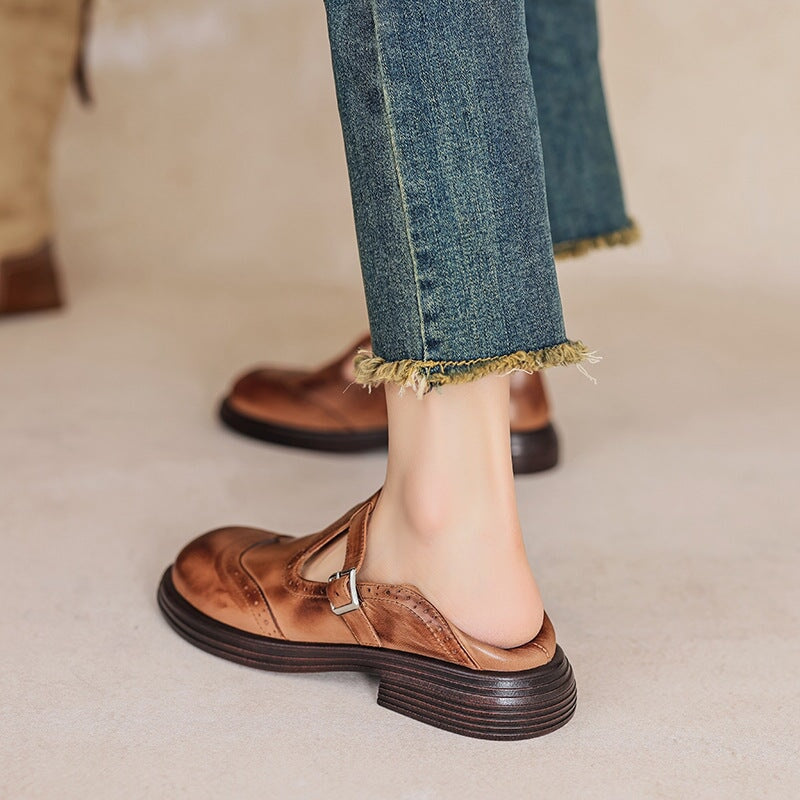 Zapatos Mujer de Piel Diseño Elegante Uso Diario Oficina