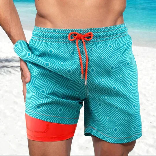 Bañador Hombre de Secado Rápido Estampado Tropical