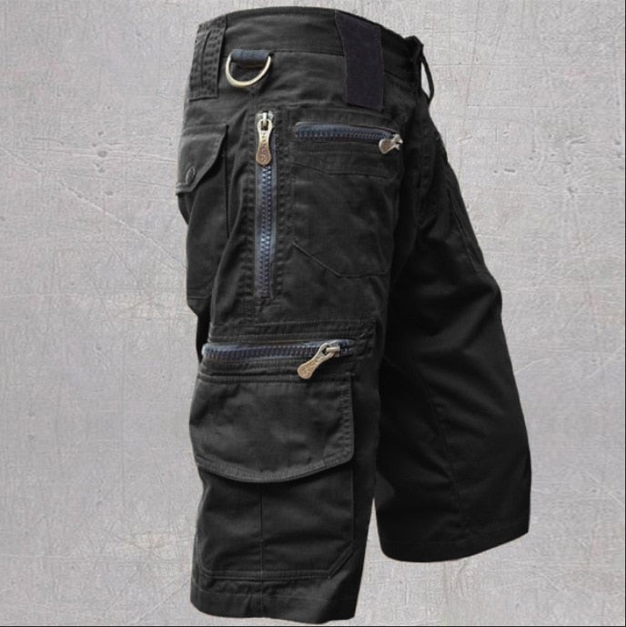Bermudas Cargo Hombre Multibolsillos Cremallera