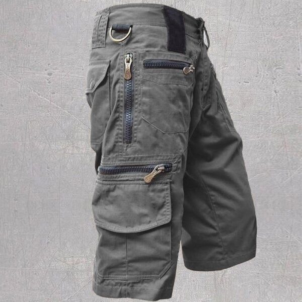 Bermudas Cargo Hombre Multibolsillos Cremallera
