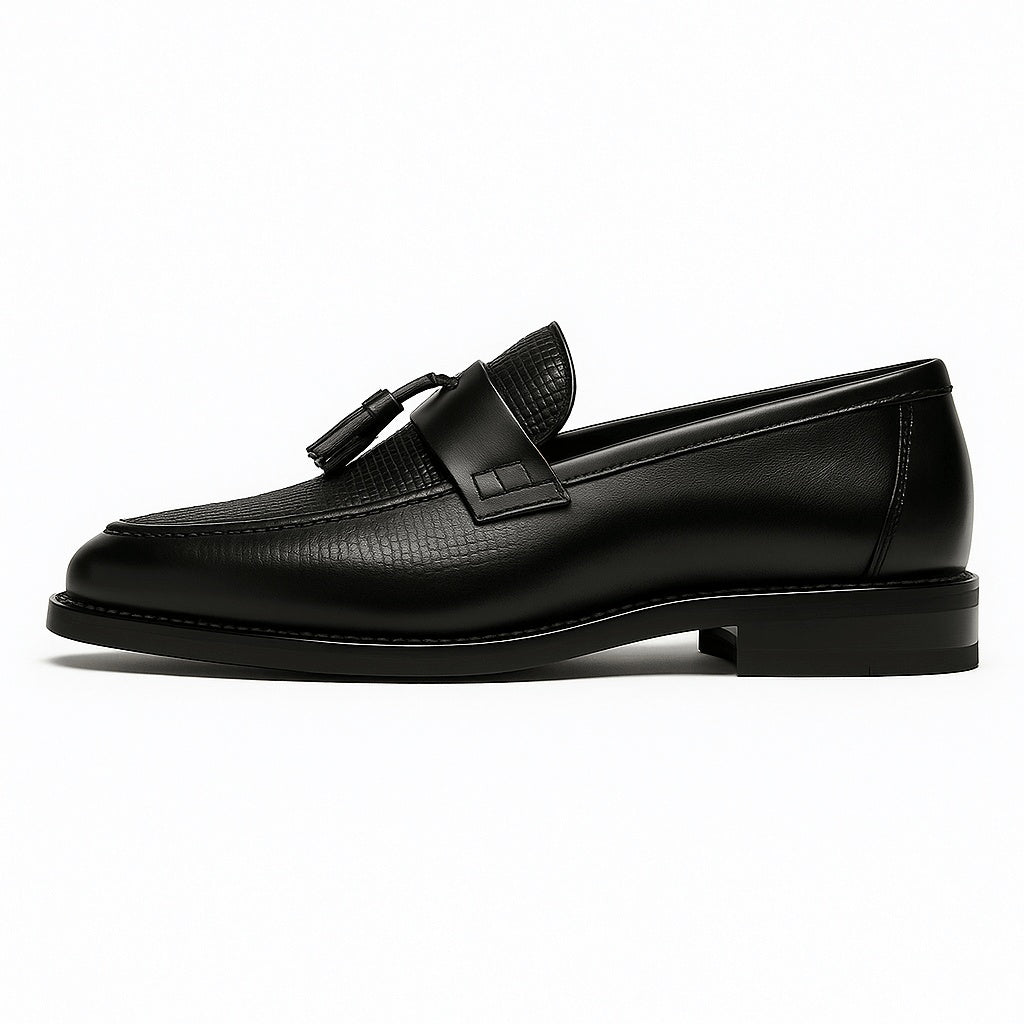 Mocasines Hombre Textura Tejida con Borlas Clásicos