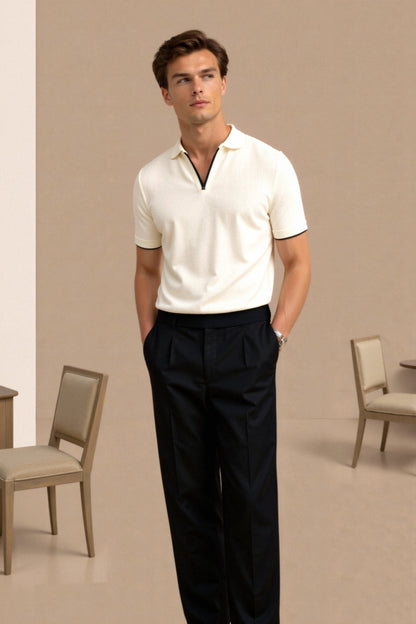Polo Hombre Algodón Manga Corta Cuello Contraste