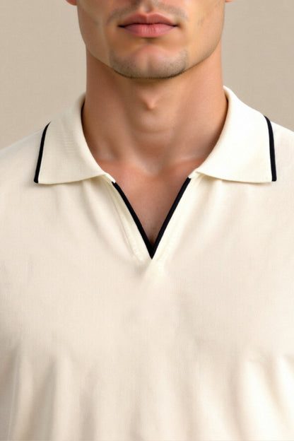 Polo Hombre Algodón Manga Corta Cuello Contraste