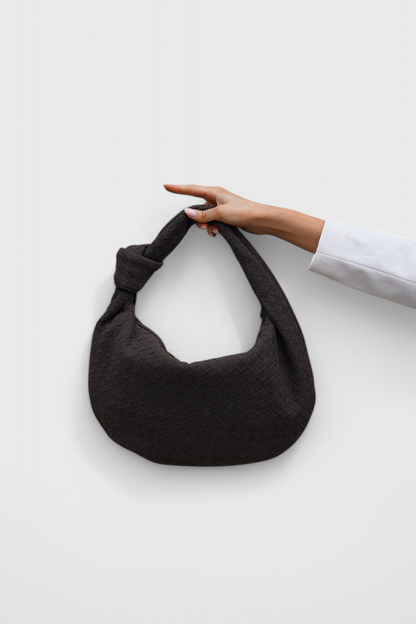 Bolso mujer tejido mediano con nudo diseño moderno