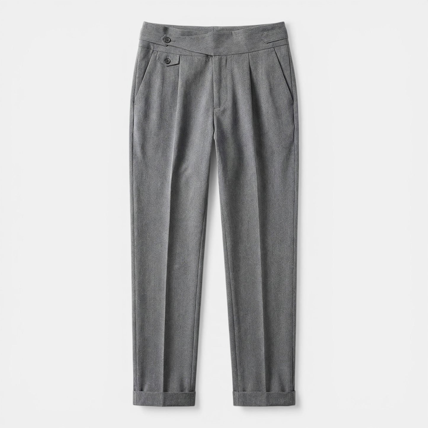 Pantalones Capri Hombre Tela Vestir Corte Regular Cintura Media