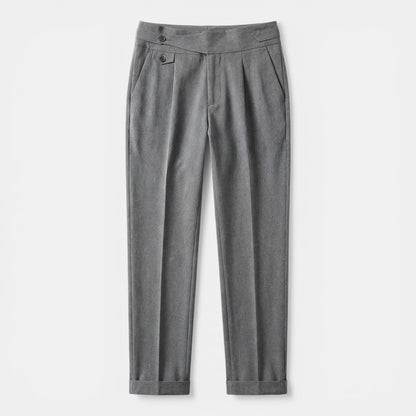 Pantalones Capri Hombre Tela Vestir Corte Regular Cintura Media