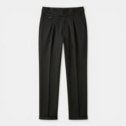 Pantalones Capri Hombre Tela Vestir Corte Regular Cintura Media