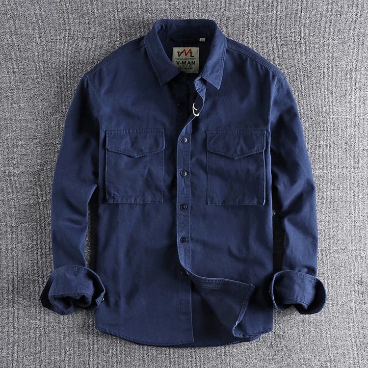 Camisa Hombre Utility Algodón Manga Larga Estilo Casual - Mavetta