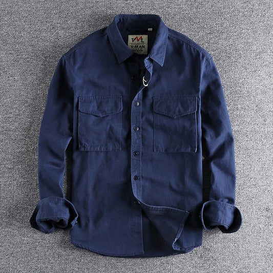 Camisa Hombre Utility Algodón Manga Larga Estilo Casual - Mavetta