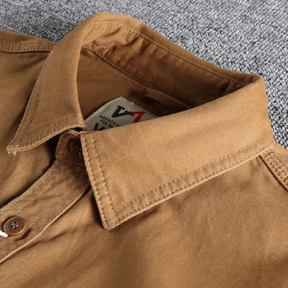 Camisa Hombre Utility Algodón Manga Larga Estilo Casual