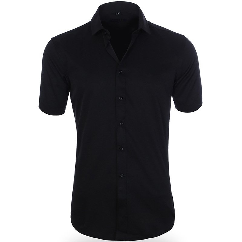 Camisa Hombre Algodón Corte Entallado Manga Corta