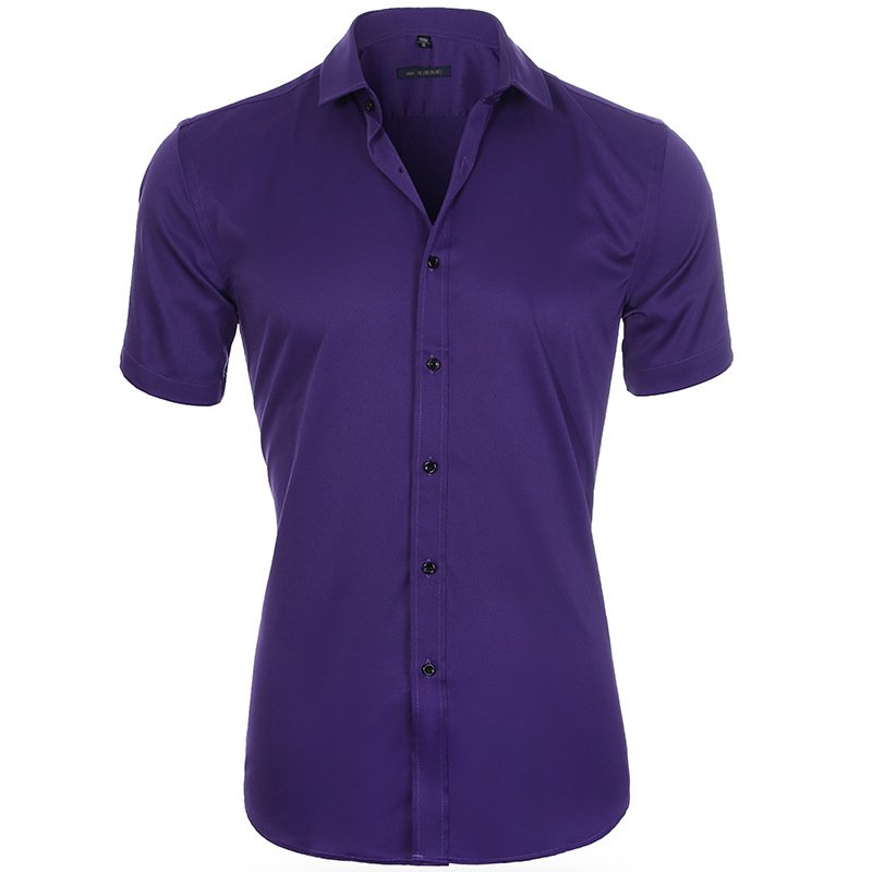 Camisa Hombre Algodón Corte Entallado Manga Corta