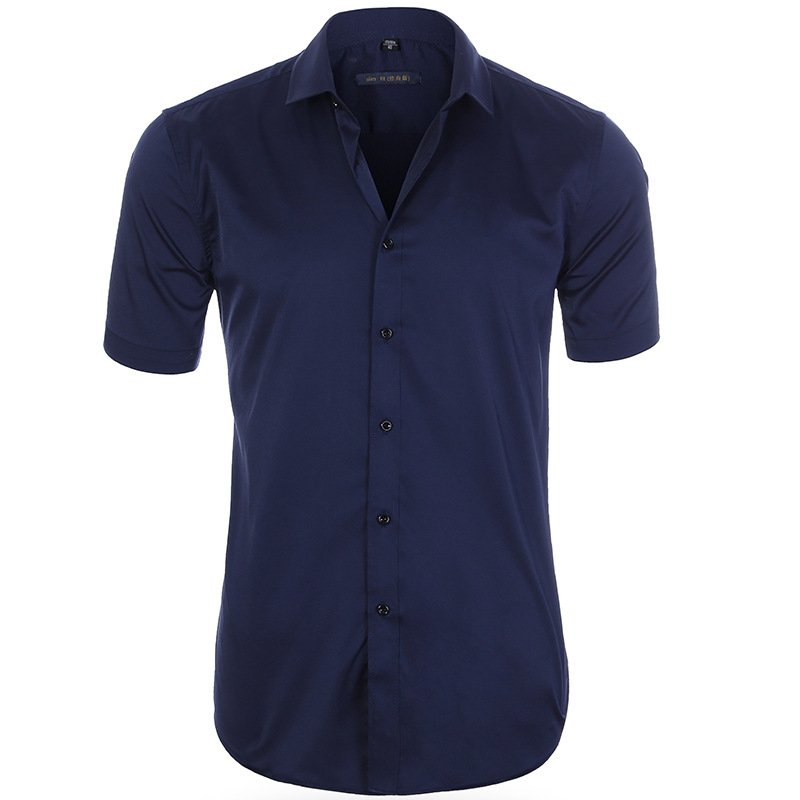 Camisa Hombre Algodón Corte Entallado Manga Corta