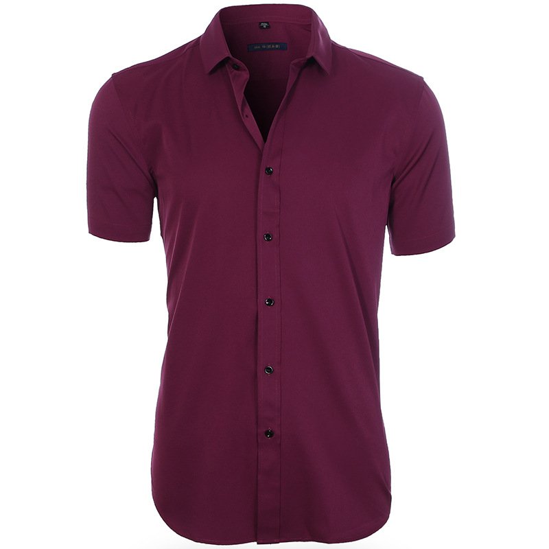 Camisa Hombre Algodón Corte Entallado Manga Corta