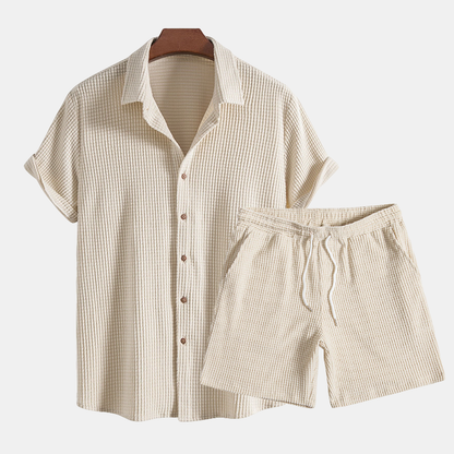 Conjunto hombre casual camisa y pantalón corto algodón - Mavetta