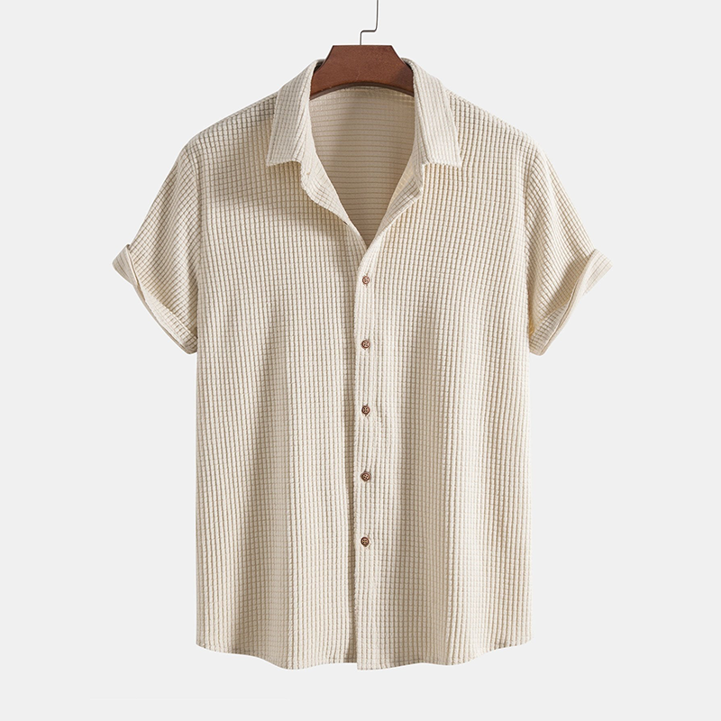 Conjunto hombre casual camisa y pantalón corto algodón