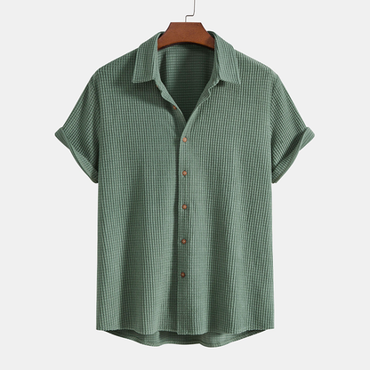 Conjunto hombre casual camisa y pantalón corto algodón