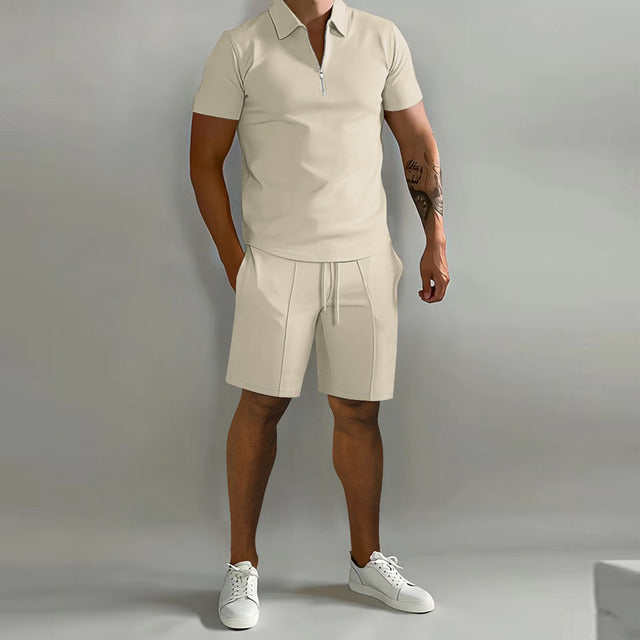Polo Hombre Algodón Casual Cremallera Manga Corta - Mavetta